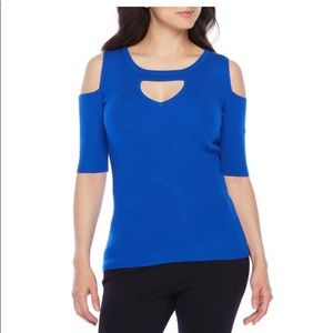 Women’s keyhole cold shoulder half sleeve shirt